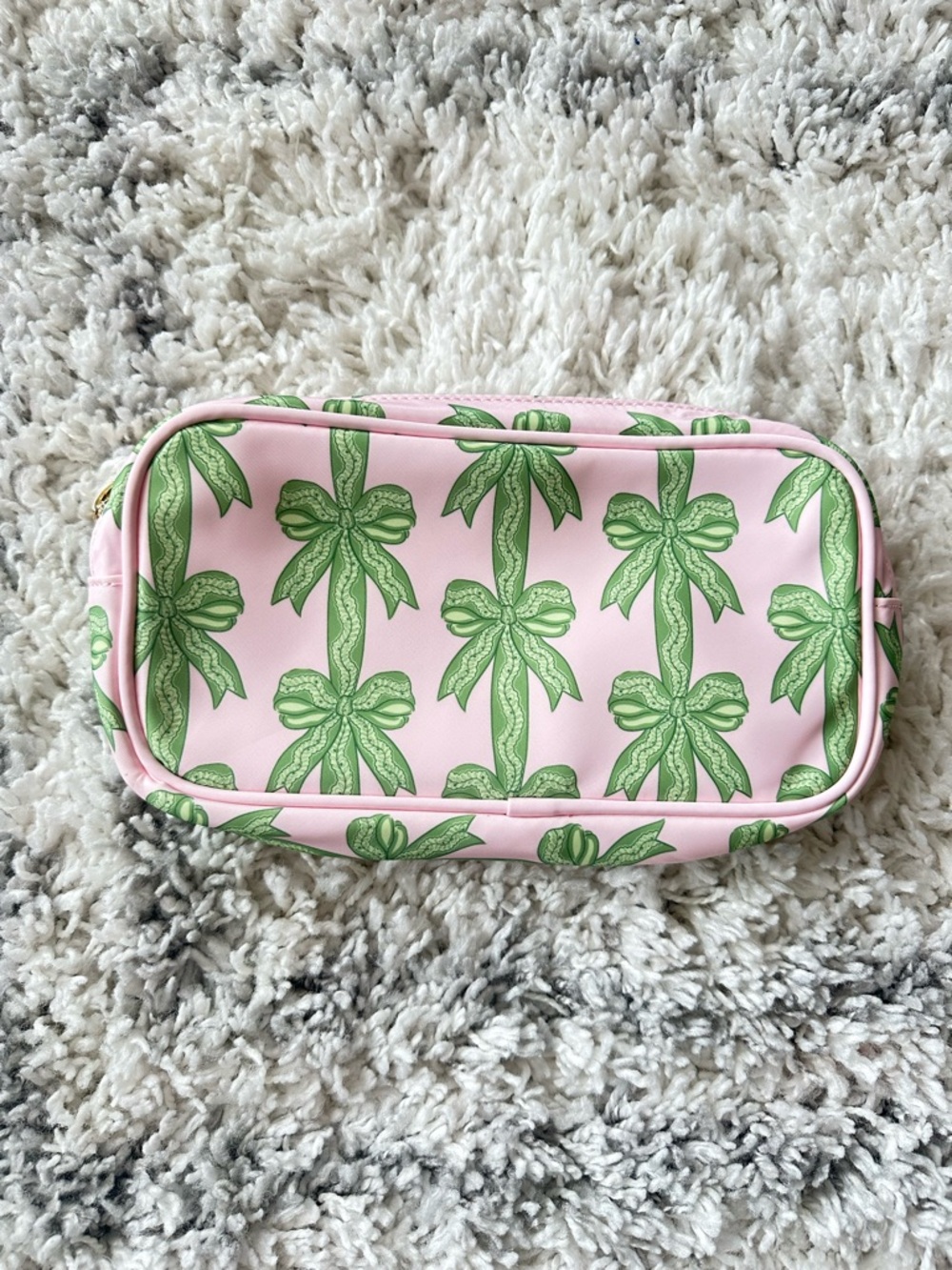 Stoney clover lane palm Pink Green bow make up pouch